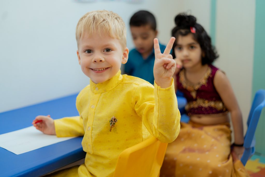 happy kid in nursery